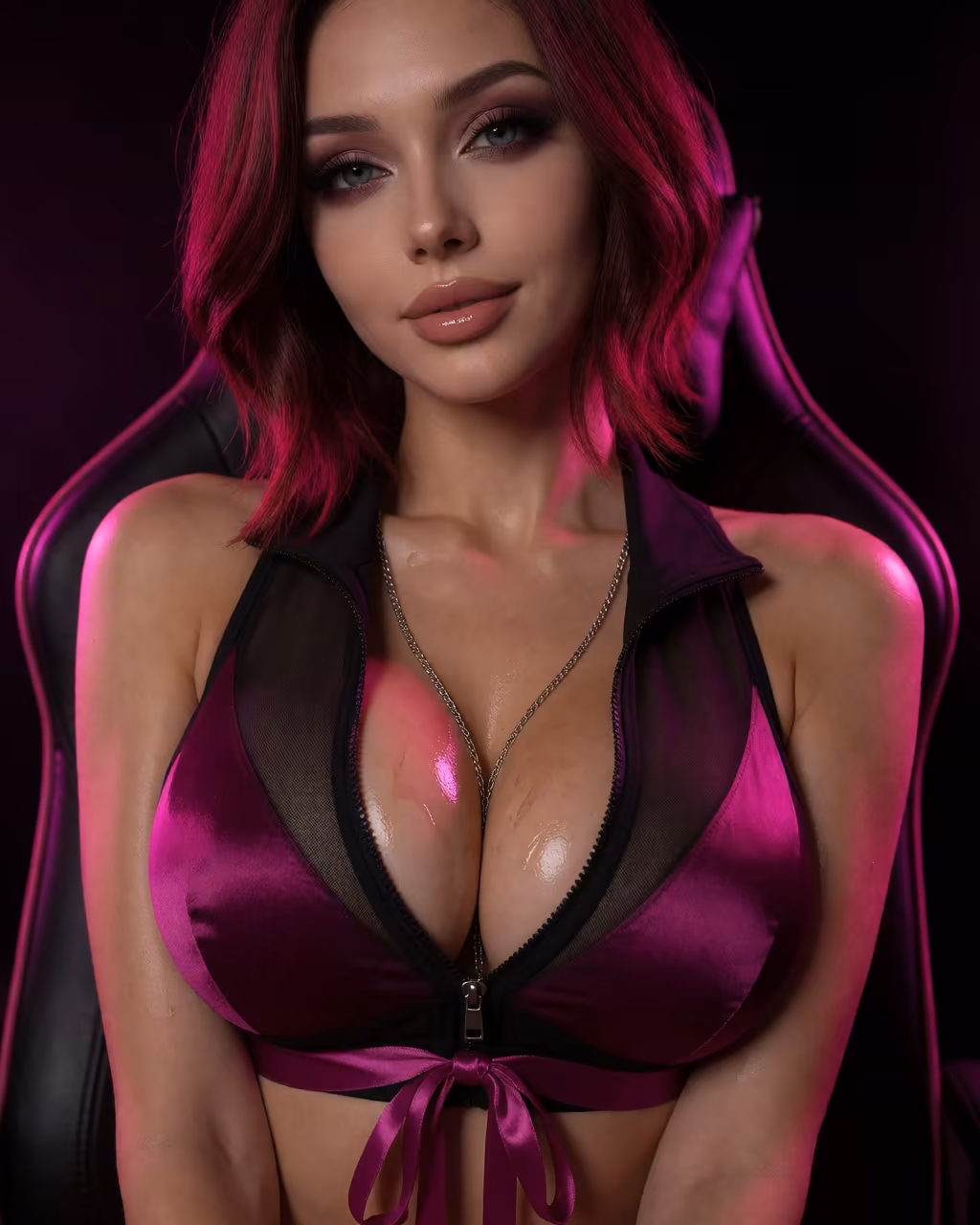ai deep throat — a character portrait shot in a piercing setting